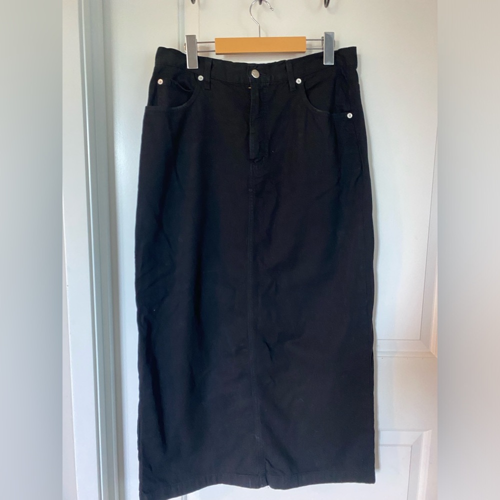 Black vintage denim skirt